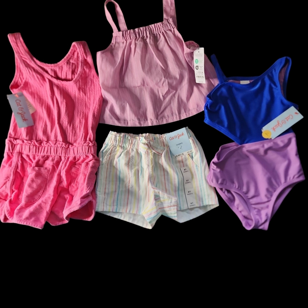 Girls Size 4T Summer Lot All Are NWT. Cat And Jack And Caters Brands
